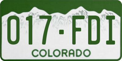 CO license plate 017FDI
