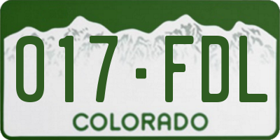 CO license plate 017FDL