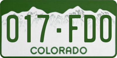 CO license plate 017FDO
