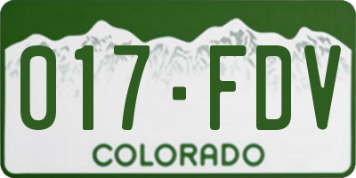 CO license plate 017FDV