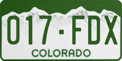CO license plate 017FDX