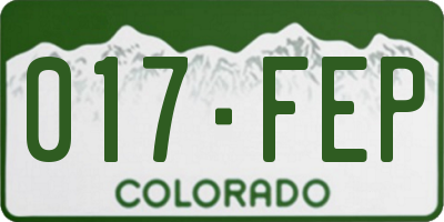 CO license plate 017FEP