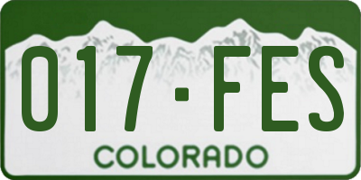 CO license plate 017FES
