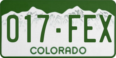 CO license plate 017FEX