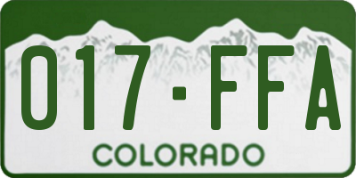 CO license plate 017FFA