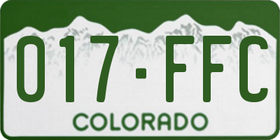 CO license plate 017FFC