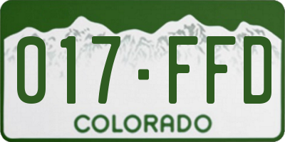 CO license plate 017FFD