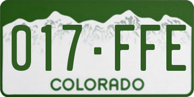 CO license plate 017FFE