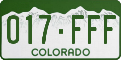 CO license plate 017FFF