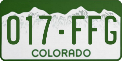 CO license plate 017FFG