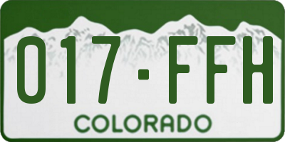 CO license plate 017FFH