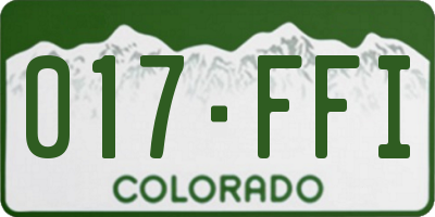 CO license plate 017FFI