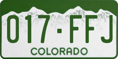 CO license plate 017FFJ