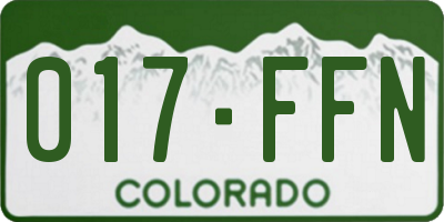 CO license plate 017FFN