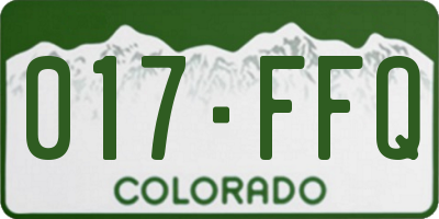 CO license plate 017FFQ