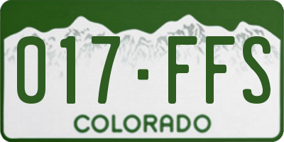 CO license plate 017FFS