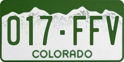 CO license plate 017FFV