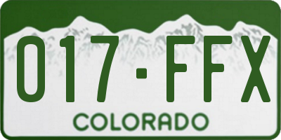 CO license plate 017FFX