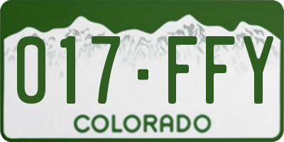CO license plate 017FFY