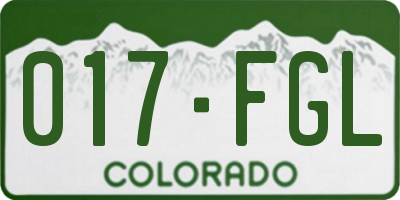 CO license plate 017FGL