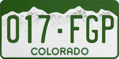 CO license plate 017FGP