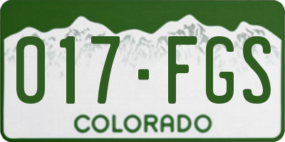 CO license plate 017FGS
