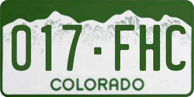 CO license plate 017FHC