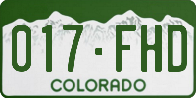 CO license plate 017FHD