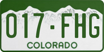 CO license plate 017FHG