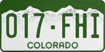 CO license plate 017FHI