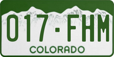 CO license plate 017FHM