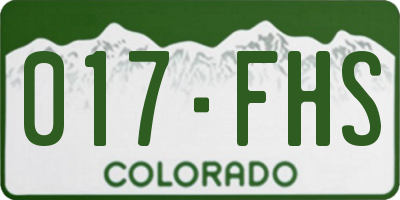 CO license plate 017FHS