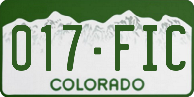 CO license plate 017FIC