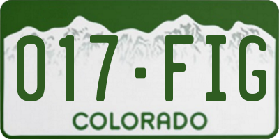 CO license plate 017FIG