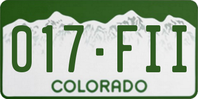 CO license plate 017FII