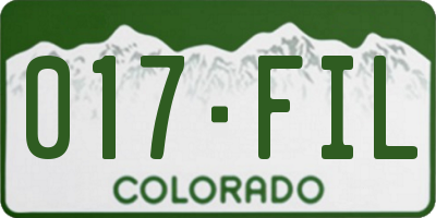 CO license plate 017FIL
