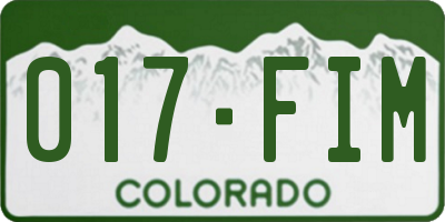 CO license plate 017FIM