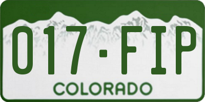 CO license plate 017FIP