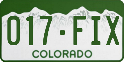CO license plate 017FIX