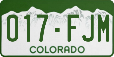 CO license plate 017FJM