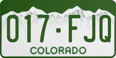 CO license plate 017FJQ