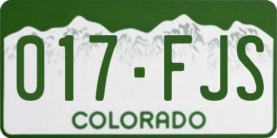 CO license plate 017FJS