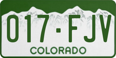 CO license plate 017FJV
