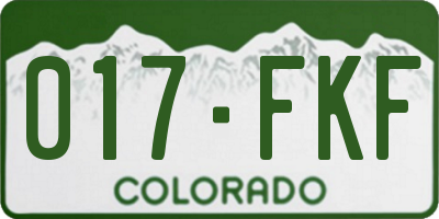 CO license plate 017FKF