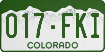 CO license plate 017FKI