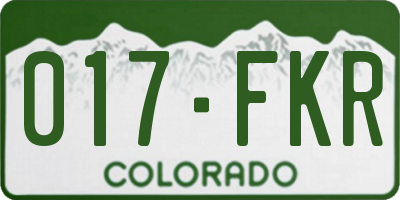 CO license plate 017FKR