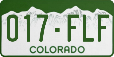 CO license plate 017FLF