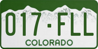 CO license plate 017FLL