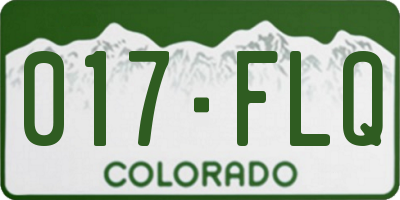 CO license plate 017FLQ