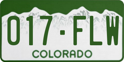 CO license plate 017FLW